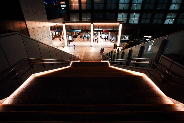 Estación Shinjuku Nueva Salida Sur Vista Nocturna Ubicación Del Disparo — Foto de Stock