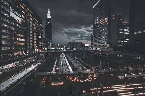 Shinjuku Állomás South Exit Night View Lövöldözés Helye Shinjuku Tokió — Stock Fotó