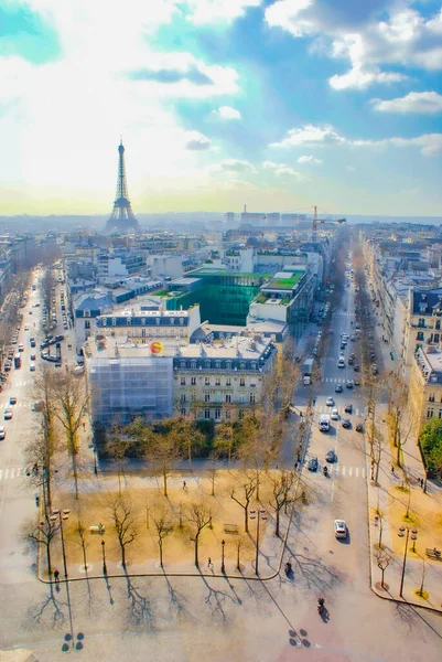 Torre Eiffel Vista Dall Arco Trionfo Luogo Delle Riprese Francia — Foto Stock