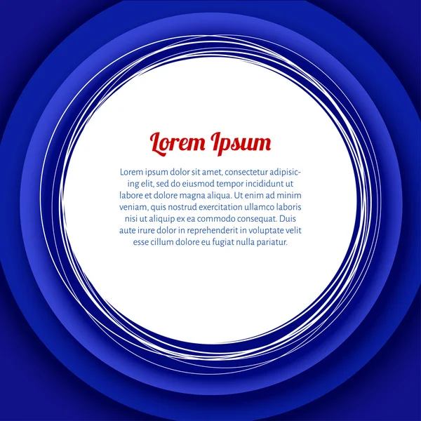 Kağıt daire ve beyaz çerçeve arka plan mavi