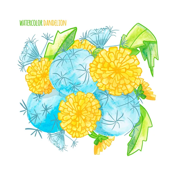 Vector illustration. watercolor dandelions.