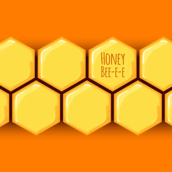 Fundo com favos de mel e lugar para texto — Vetor de Stock