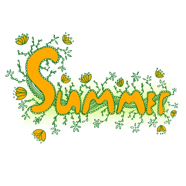 Doodle-Text "Sommer" mit Farben — Stockvektor