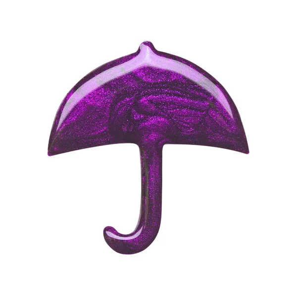 Lot Vernis Ongles Violet Forme Parapluie Isolé Sur Fond Blanc — Photo