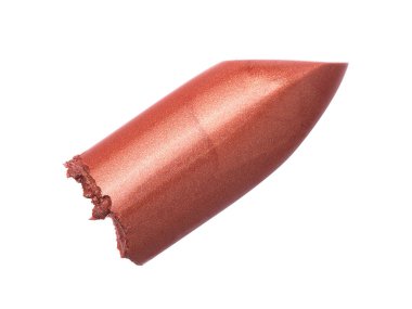 Beyaz arkaplanda kırmızı turuncu ruju kes