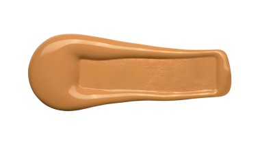 Beyaz arka planda kremalı bir temel var. İzole edilmiş. Güzellik ve moda anlayışı