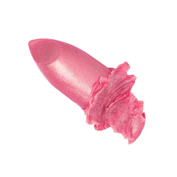 Knip Roze Lippenstift Geïsoleerd Witte Achtergrond — Stockfoto