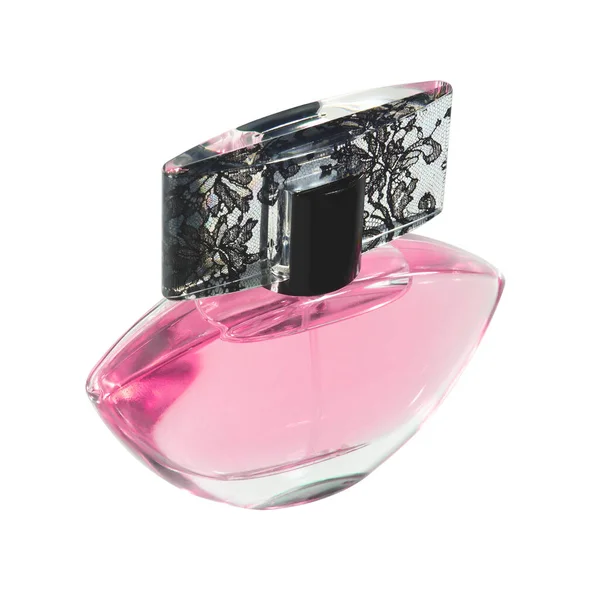 Glass Bottle Perfume Water Isolated White Background Close Shot — Stock Photo, Image