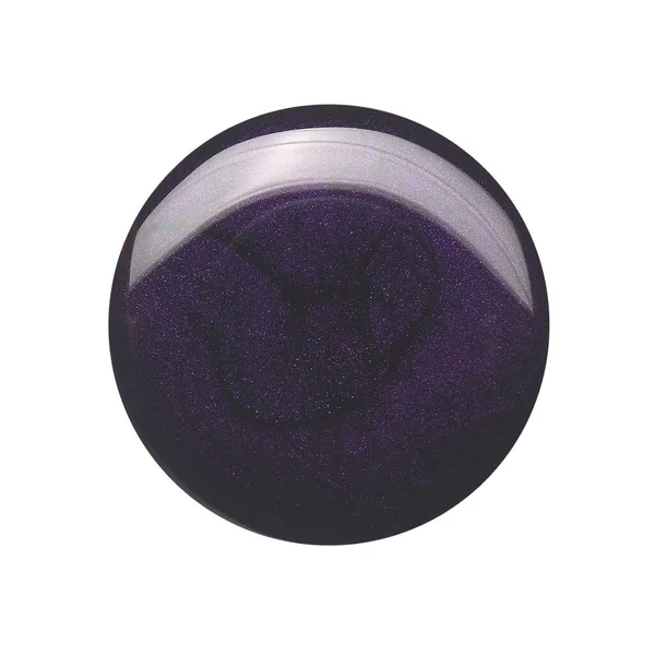 Пятно Фиолетовой Формы Круга Лак Ногтей Изолированы Белом Фоне Фото — стоковое фото