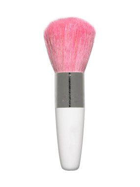 Pembe makyaj fırçası beyaz arkaplanda izole edilmiş
