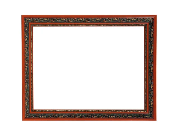 Moldura Madeira Marrom Vazia Para Pinturas Isolado Sobre Fundo Branco — Fotografia de Stock