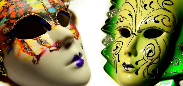 Beaux masques de mascarade isolés en collage — Photo