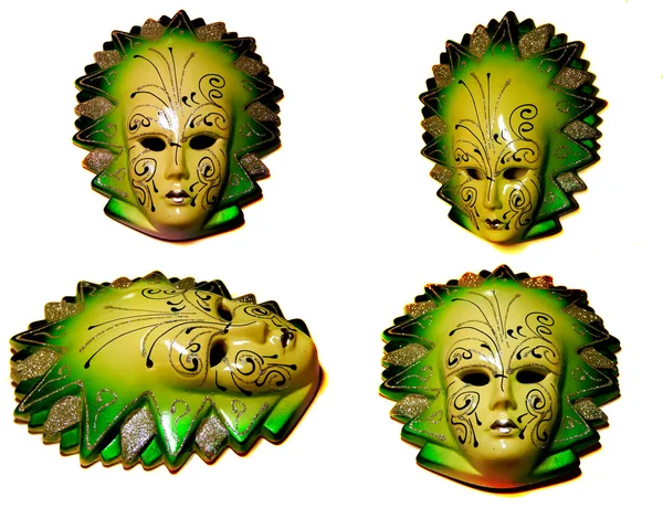Beaux masques de mascarade isolés en collage — Photo