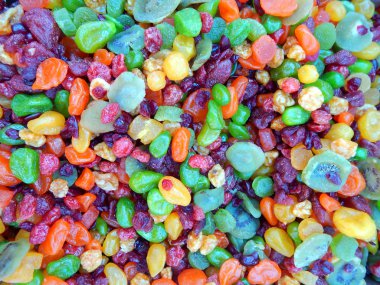 çok aşırı doz coloful meyve şekerlenmiş