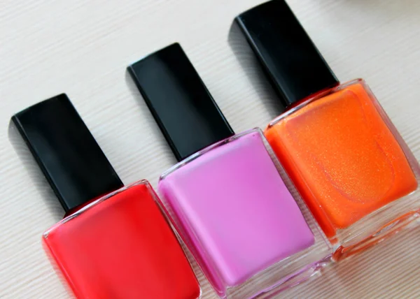 A set of colourful nail polishes — Stock Photo, Image