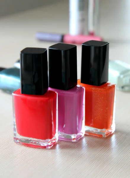 A set of colourful nail polishes — Stock Photo, Image