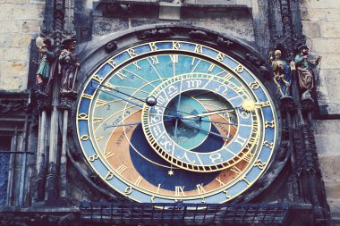 Prag eski şehir Prag astronomik saat (orloj) detay