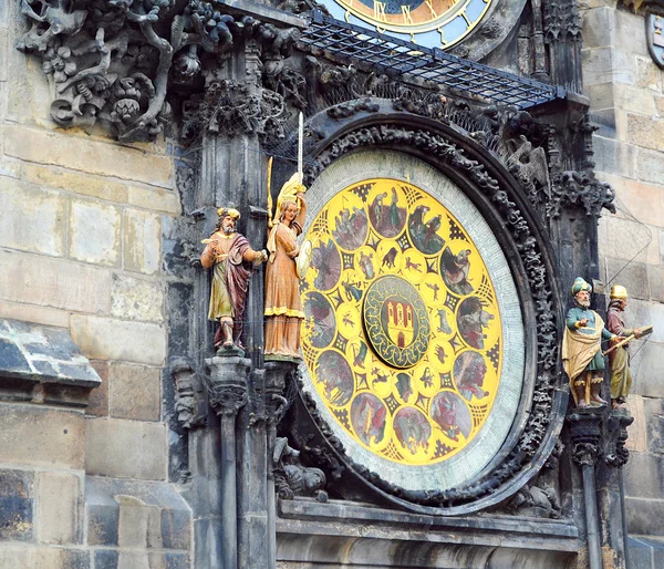 Detalj av Prag astronomiska klockan (orloj) i gamla stan i Prag — Stockfoto