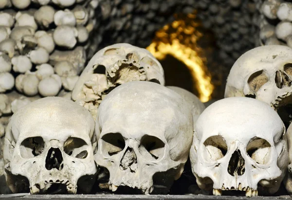 Three skulls in Kostnice cathedral