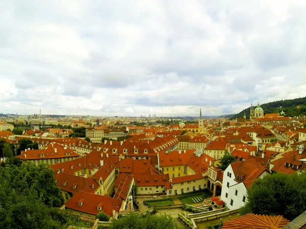 Red european roofs of Prague — Stock Photo, Image