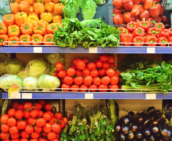 Vegetables in grocery store