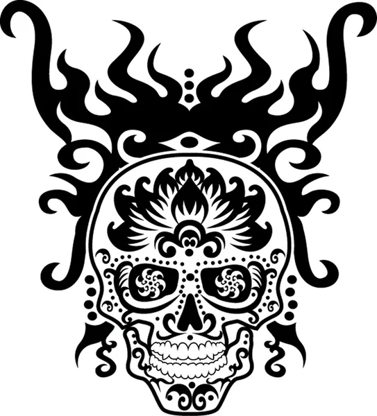 Tatuaje de cráneo — Vector de stock