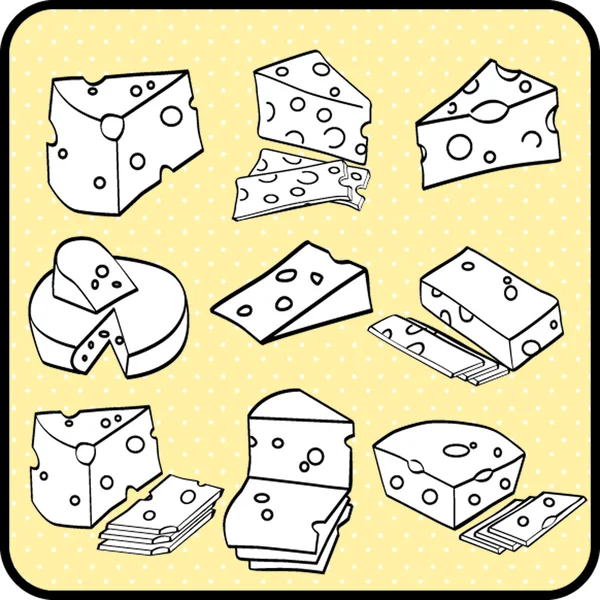 Cheeses vector — Stock Vector