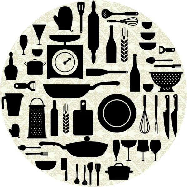 Kitchen pattern. vector illustration — Stock Vector