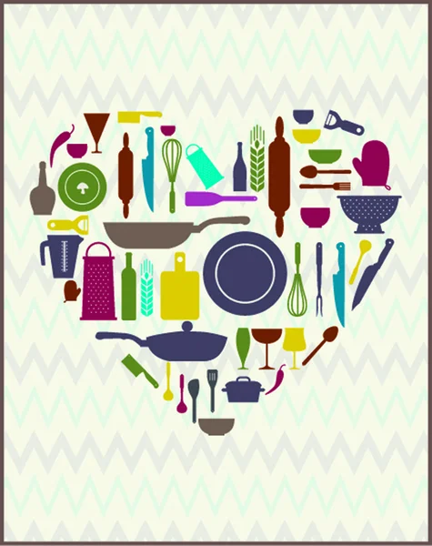 Kitchen pattern. vector illustration — Stock Vector