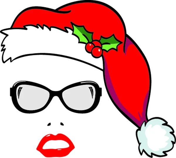 Weihnachtsmann mit Sonnenbrille — Stockvektor