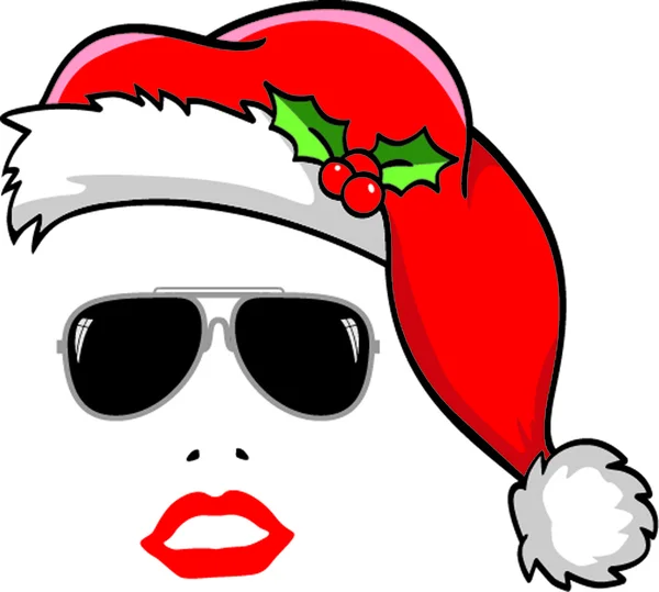 Weihnachtsmann mit Sonnenbrille — Stockvektor