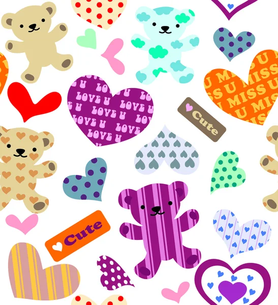 Seamless pattern Teddy bears — Stock Vector