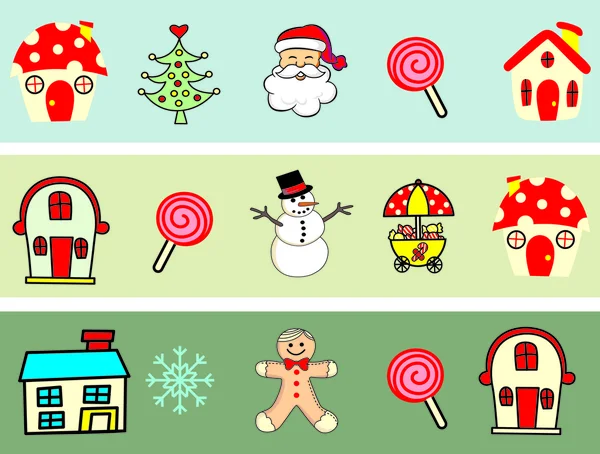 Christmas icons, elements and illustrations — Stock Vector