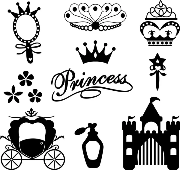 Prinses icoon collectie — Stockvector