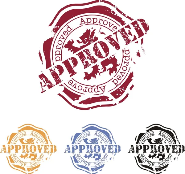 Grunge approved rubber stamp, vector illustration — Stock Vector