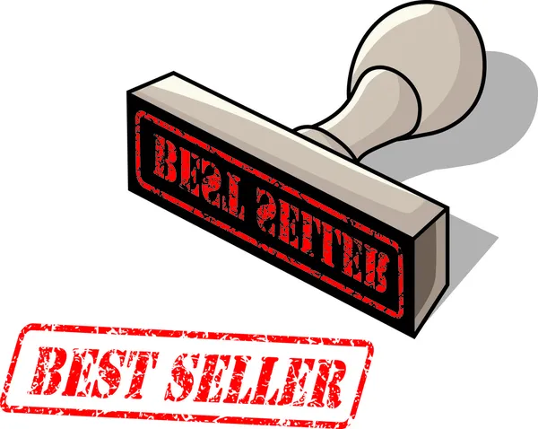 Grunge penjual terbaik cap karet, ilustrasi vektor - Stok Vektor