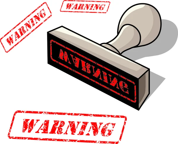 Grunge advertencia sello de goma, ilustración de vectores — Vector de stock