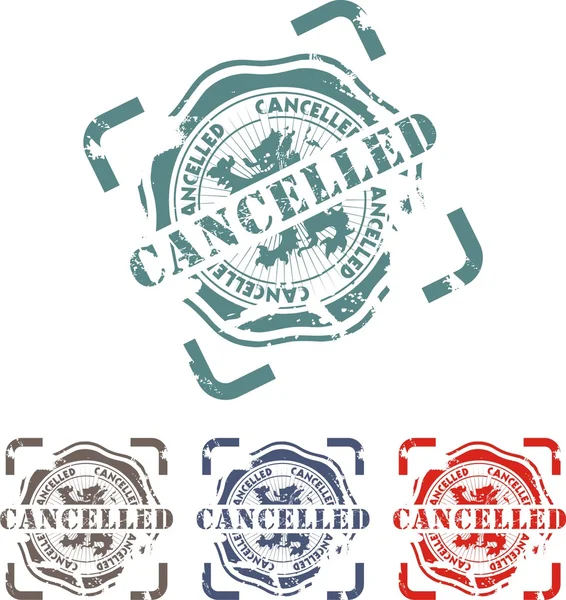 Rubber stamp with the word cancelled — Stock Vector