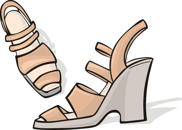 High heels cream shoes — Stock Vector