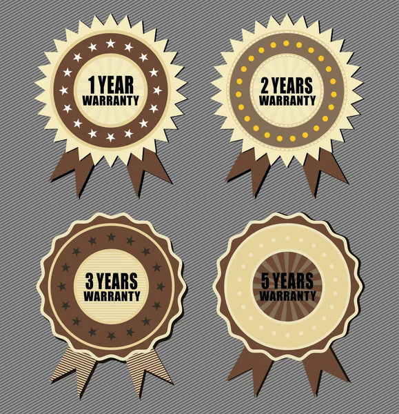 Vector set of warranty labels — Stock Vector