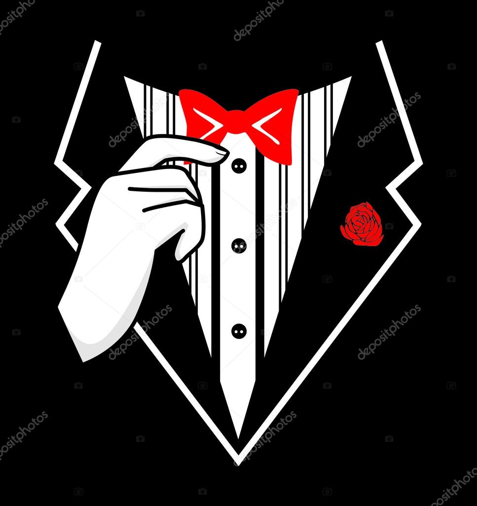 Vector tuxedo with bow tie.