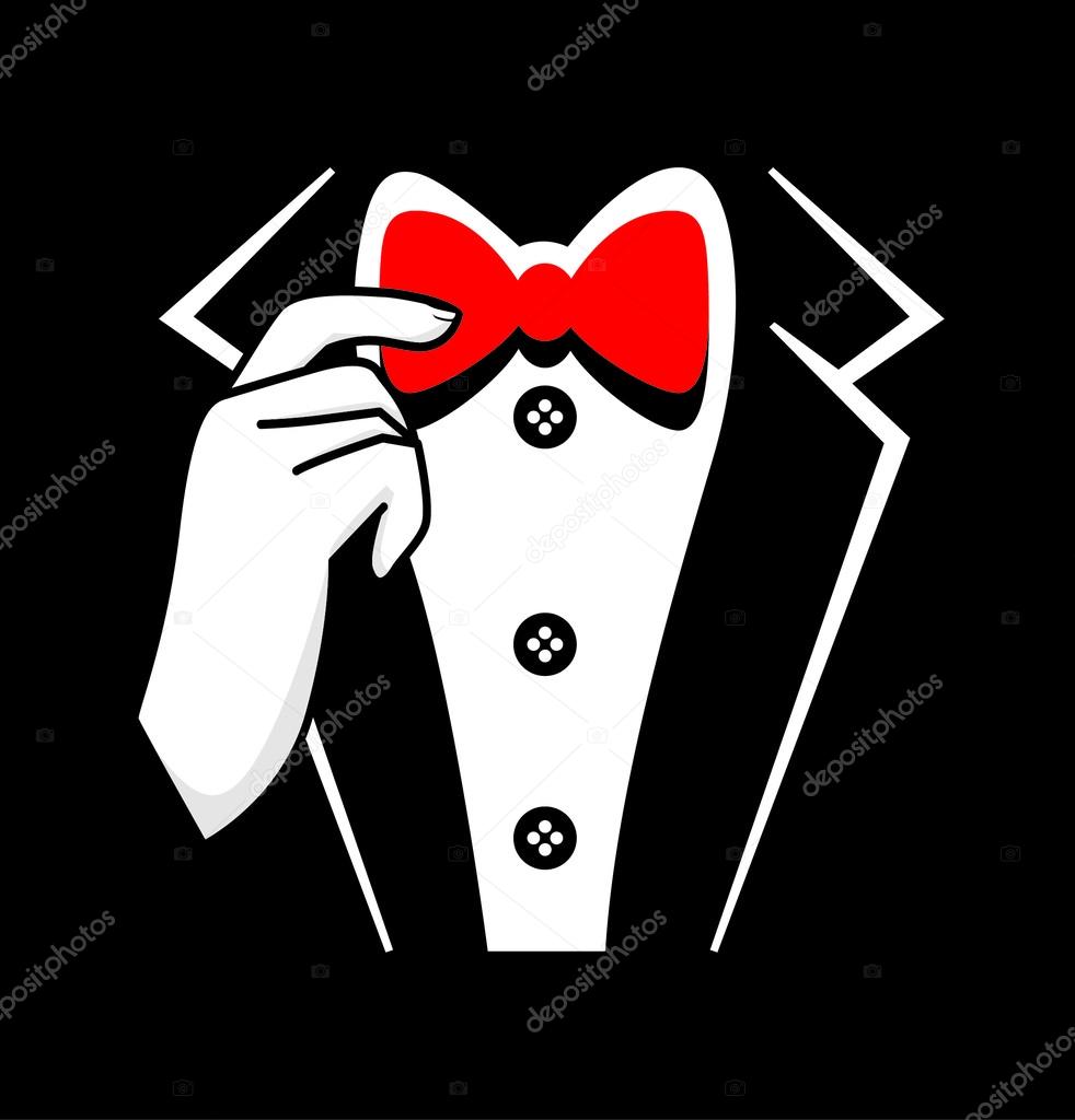 Vector tuxedo with bow tie.