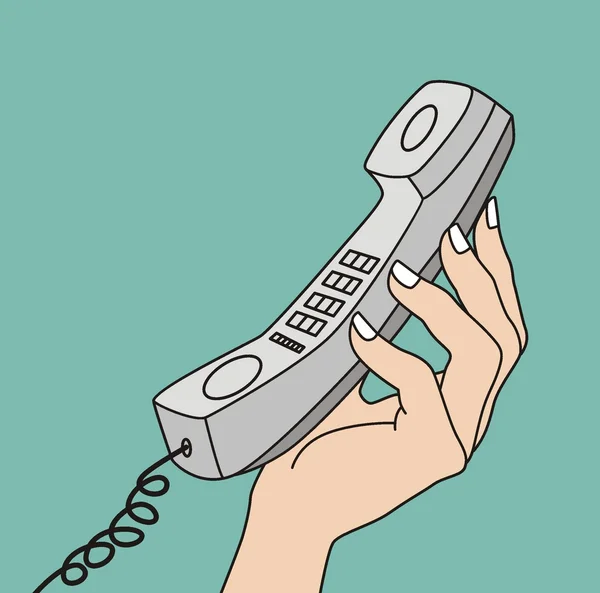 Mano sosteniendo un teléfono — Vector de stock