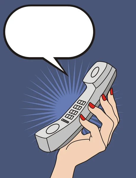 El bir telefon tutarak — Stok Vektör