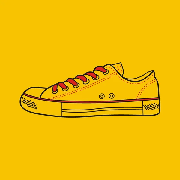 Sneaker getrokken in een schets stijl. — Stockvector