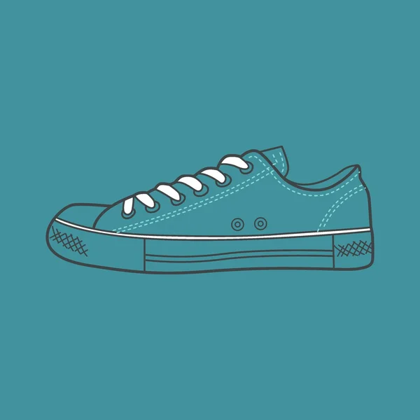 Sneaker getrokken in een schets stijl. — Stockvector