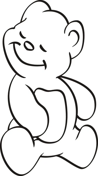 Vector para colorear. osos de peluche felices — Vector de stock