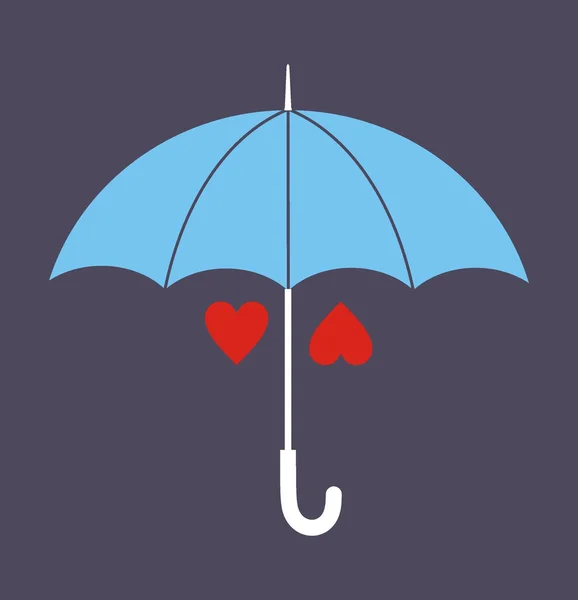 Parapluie vectoriel coloré et amour — Image vectorielle