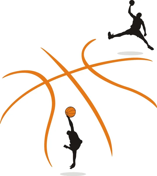 Une silhouette de basket — Image vectorielle