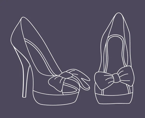 Şık ayakkabılar moda çizimi — Stok Vektör